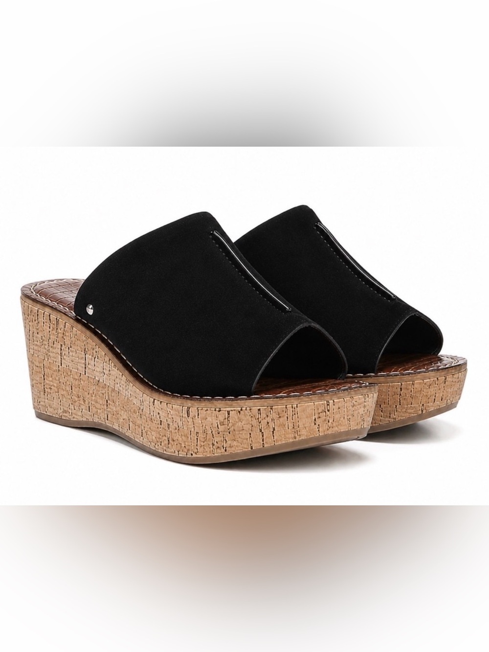 Sam Edelman black suede Ranger wedge sandals 9